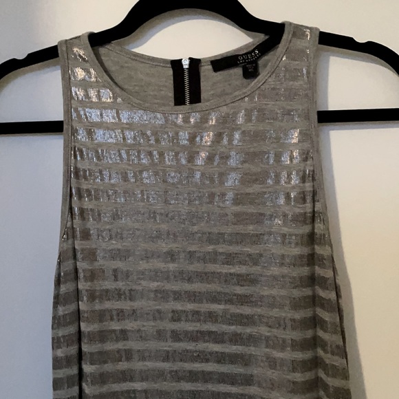 Guess Heather Gray Foil Stripe Tank - Picture 2 of 9